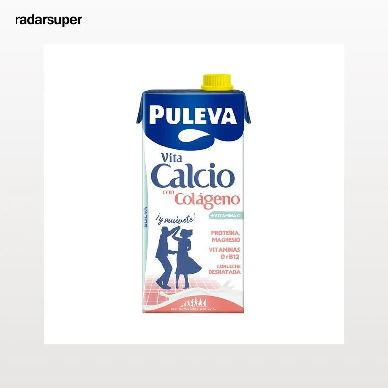 PULEVA Vita Calcio Preparado lácteo desnatado con calcio y colágeno 1 l.