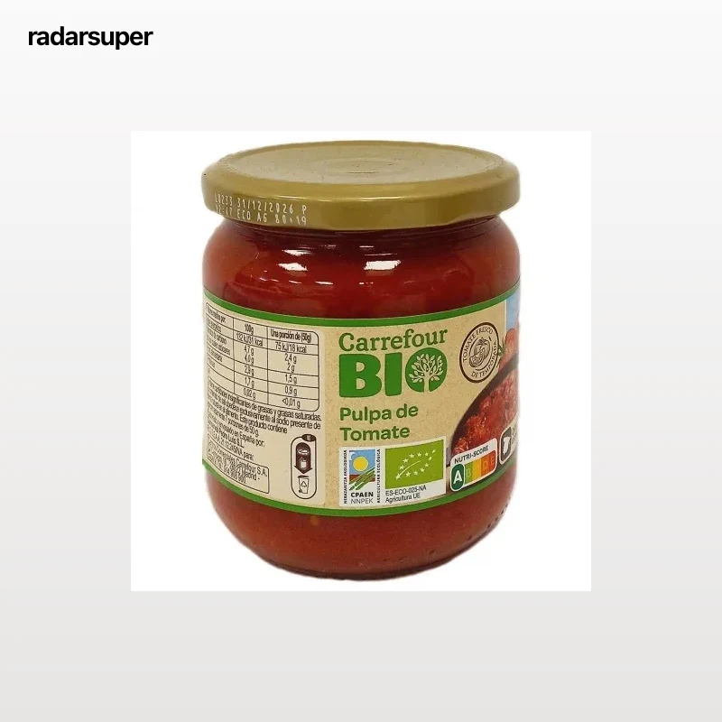 Pulpa de tomate ecológico Carrefour Bio 330 g.