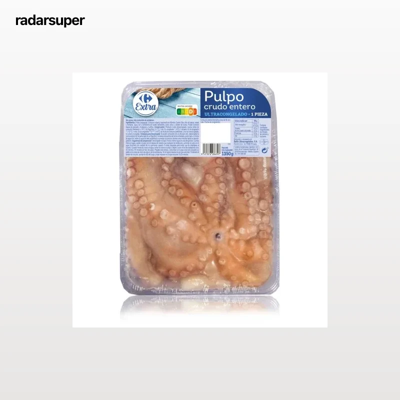 Pulpo crudo entero congelado Carrefour 1350 g.