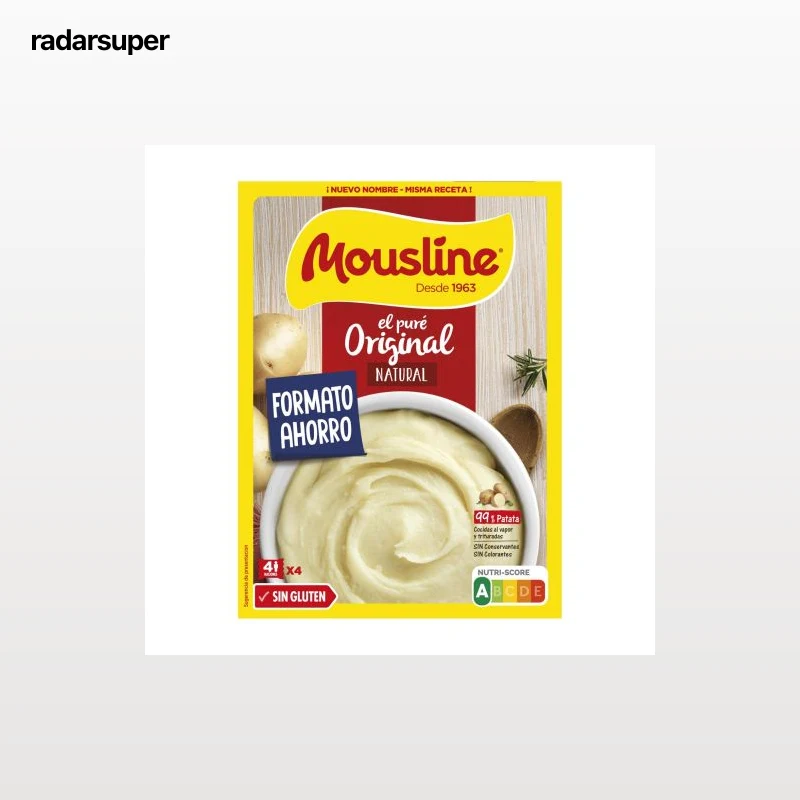 Puré de patata natural sabor original Mousline sin gluten 520 g.