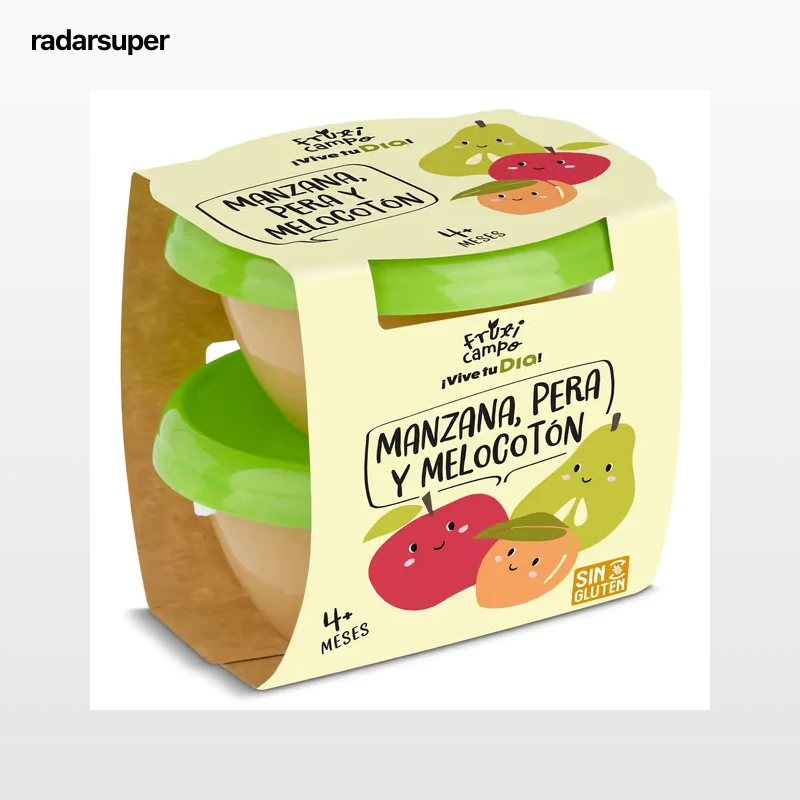 Puré de manzana, pera y melocotón Dia Fruticampo pack 2 x 130 g