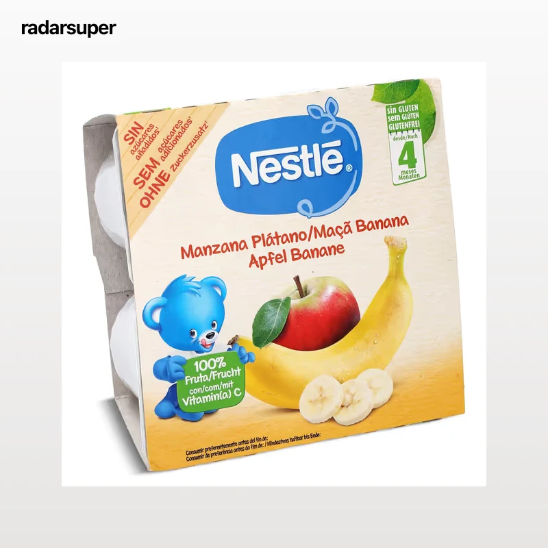 Puré de manzana y plátano Nestlé pack 4 x 100 g