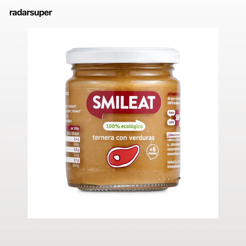 Puré de ternera con verduras 100% ecológico Smileat 230 g