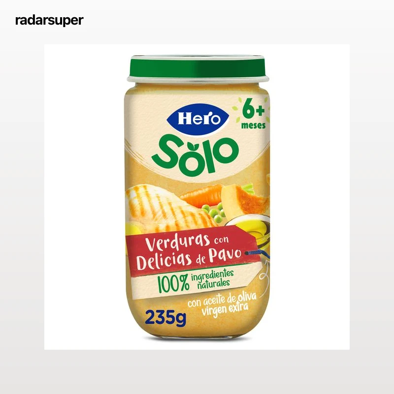 Puré de verduritas con delicias de pavo Hero 235 g