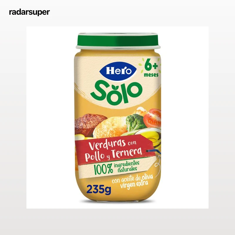 Puré de verduritas con pollo y ternera Hero 235 g