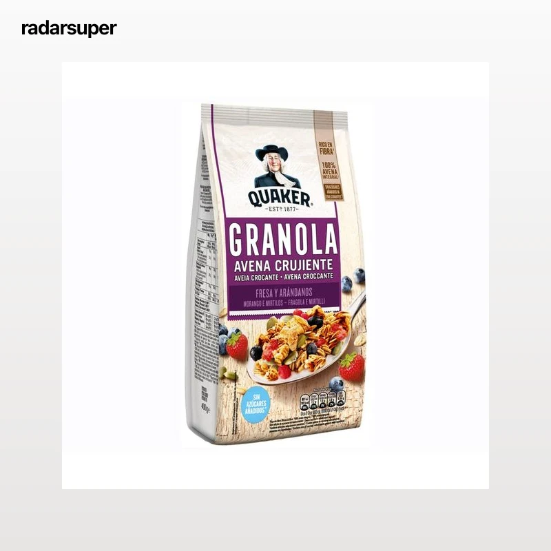 QUAKER Muesli crujiente con fresa y arándanos 350 g.
