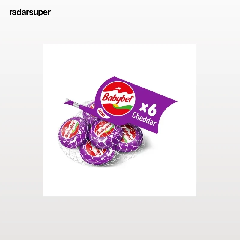 Queso cheddar tierno en porciones Mini Babybel sin lactosa 120 g.