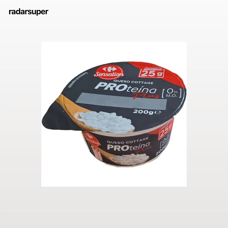 Queso Cottage Natural Proteína Plus 0% materia grasa Carrefour Sensation 200 g.