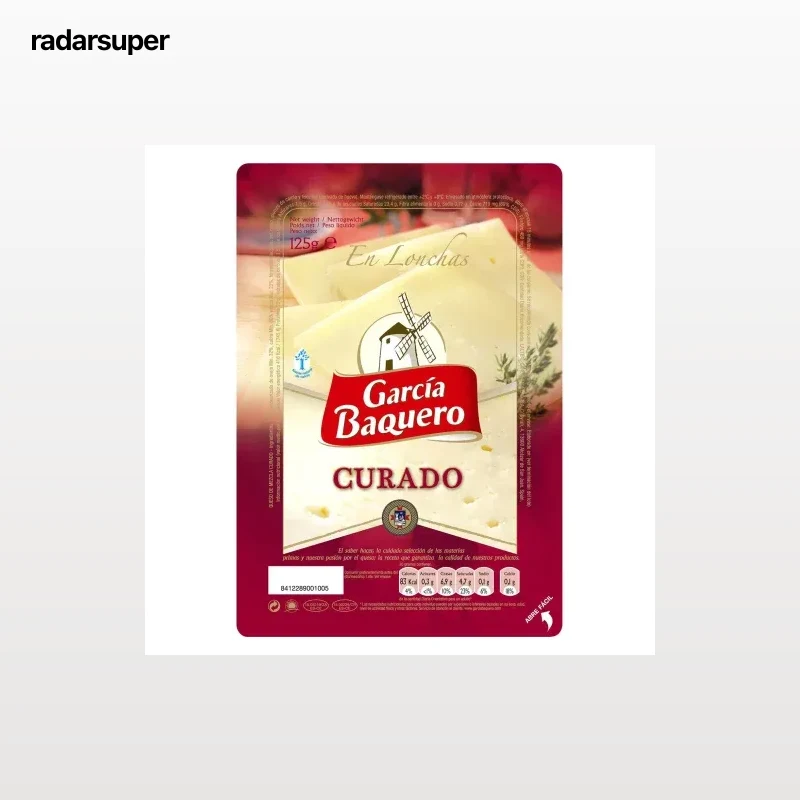 Queso curado lonchas García Baquero 125 g.