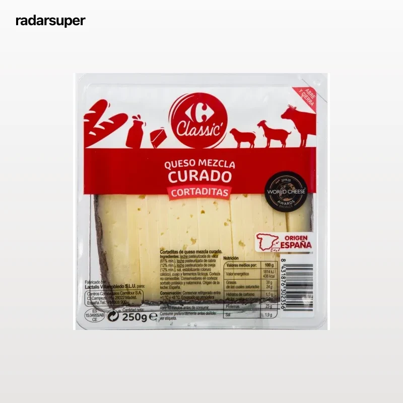 Queso de mezcla curado Carrefour Classic cuña cortada de 250 g