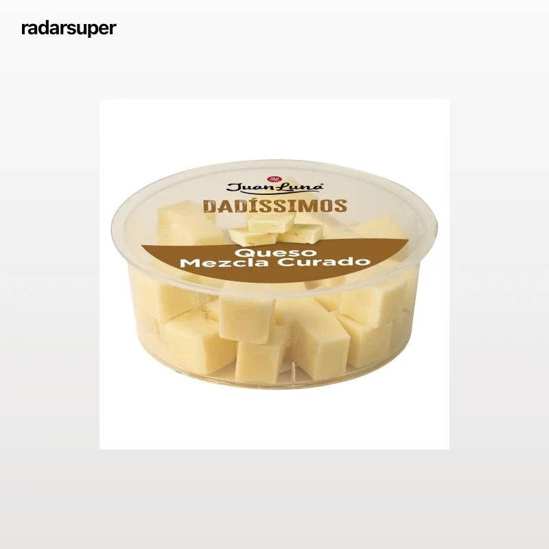 Queso de mezcla curado dados Juan Luna bote 90 g.