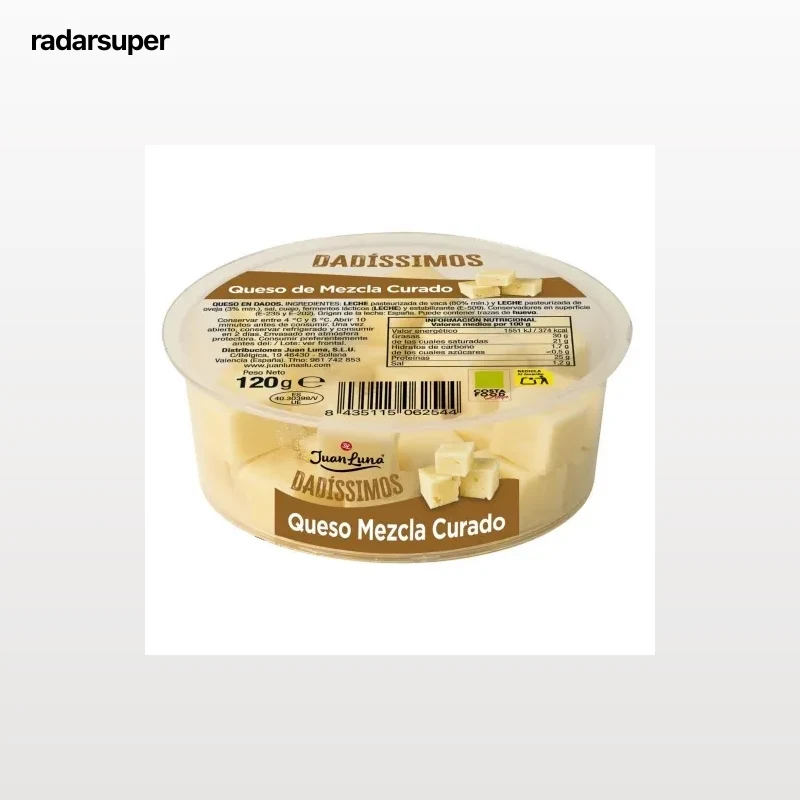 Queso de mezcla curado en dados Juan Luna 120 g.