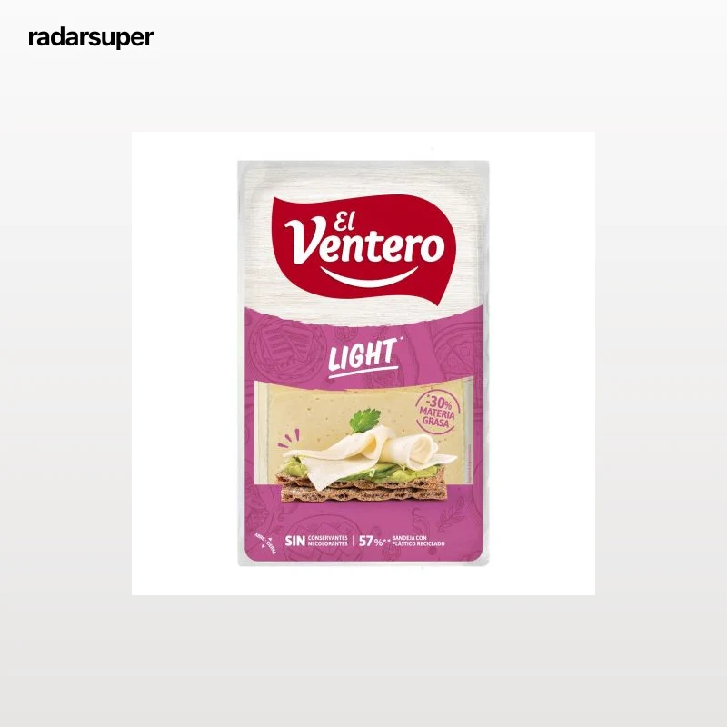 Queso de mezcla en lonchas tierno El Ventero light 180 g.