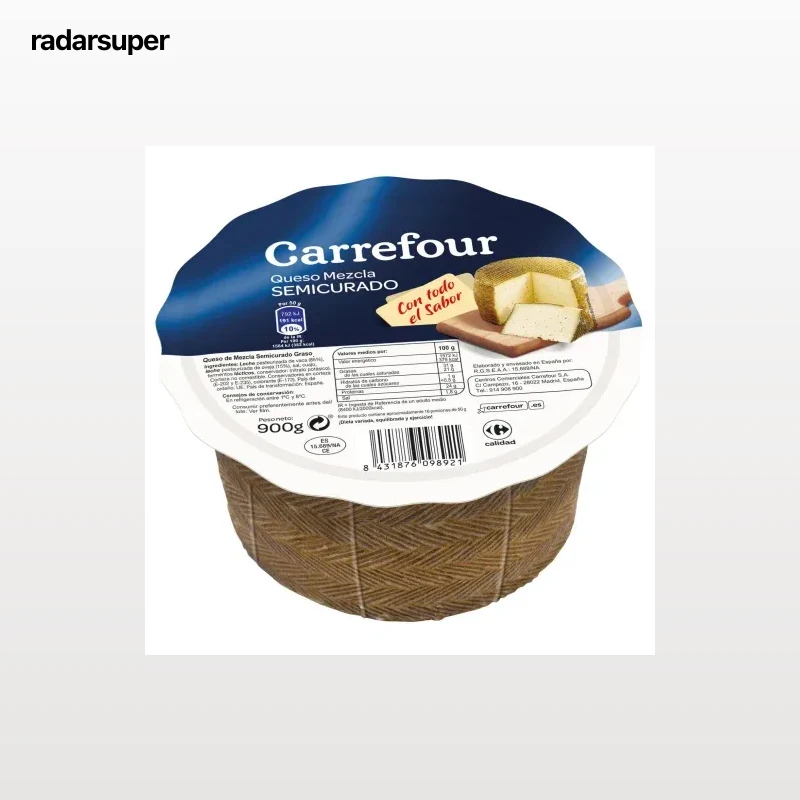 Queso de mezcla semicurado mini Carrefour pieza de 900 g