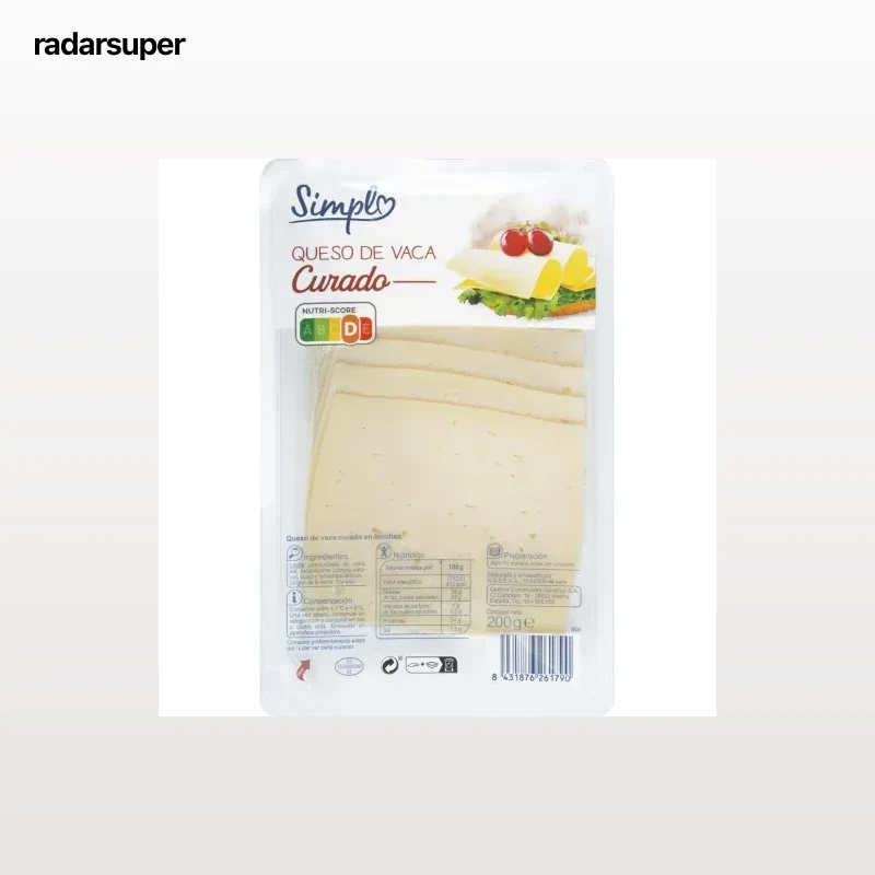 Queso de vaca curado 200 g.