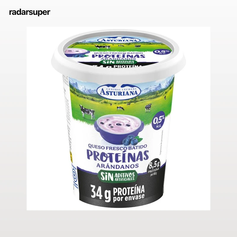 Queso fresco batido proteínas Asturiana 400g arándanos 0,5% materia grasa