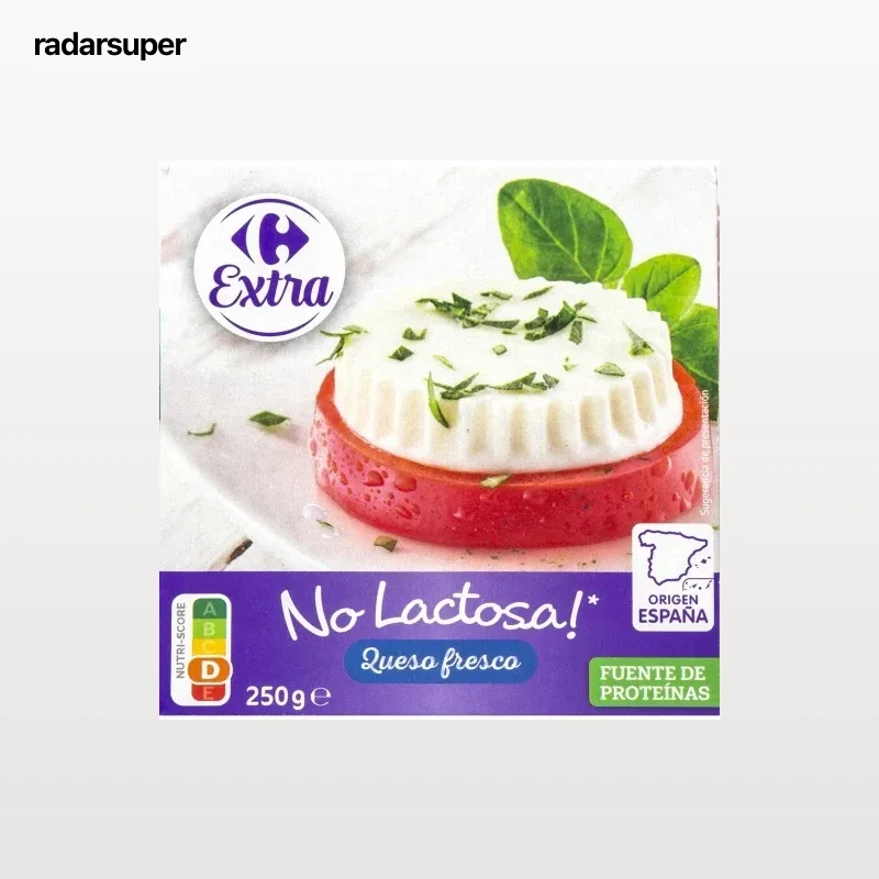 Queso fresco Carrefour sin lactosa pack de 4 unidades de 62,5 g.