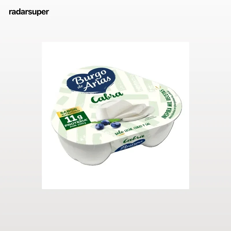 Queso fresco de cabra Burgo de Arias sin gluten pack de 3 unidades de 70 g.