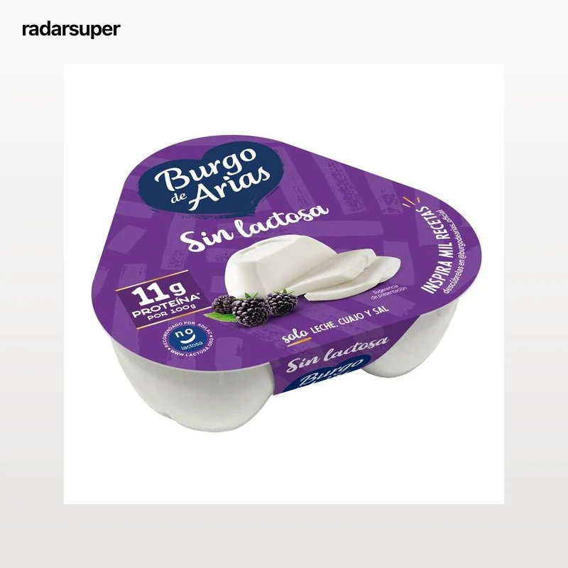 Queso fresco sin lactosa burgo de Arias pack 3 uds