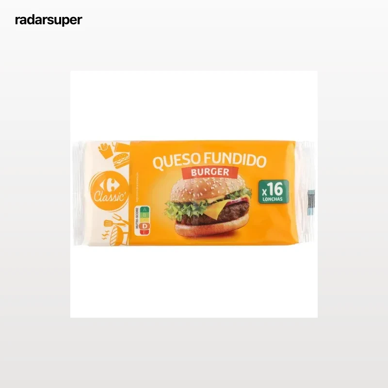 Queso fundido en lonchas burguer Carrefour 300 g.