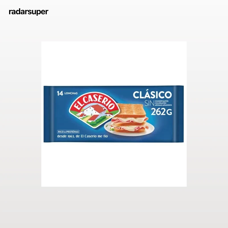 Queso fundido en lonchas clásico El Caserío sin gluten 262 g.