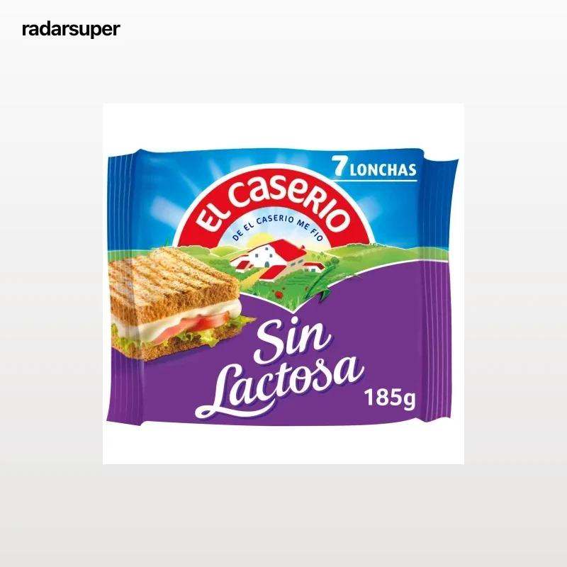 Queso fundido en lonchas El Caserío sin lactosa 185 g.