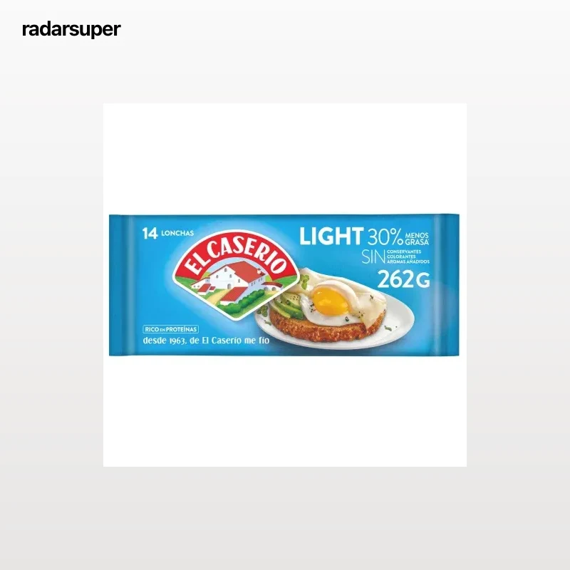 Queso fundido en lonchas light El Caserío sin gluten 262 g.
