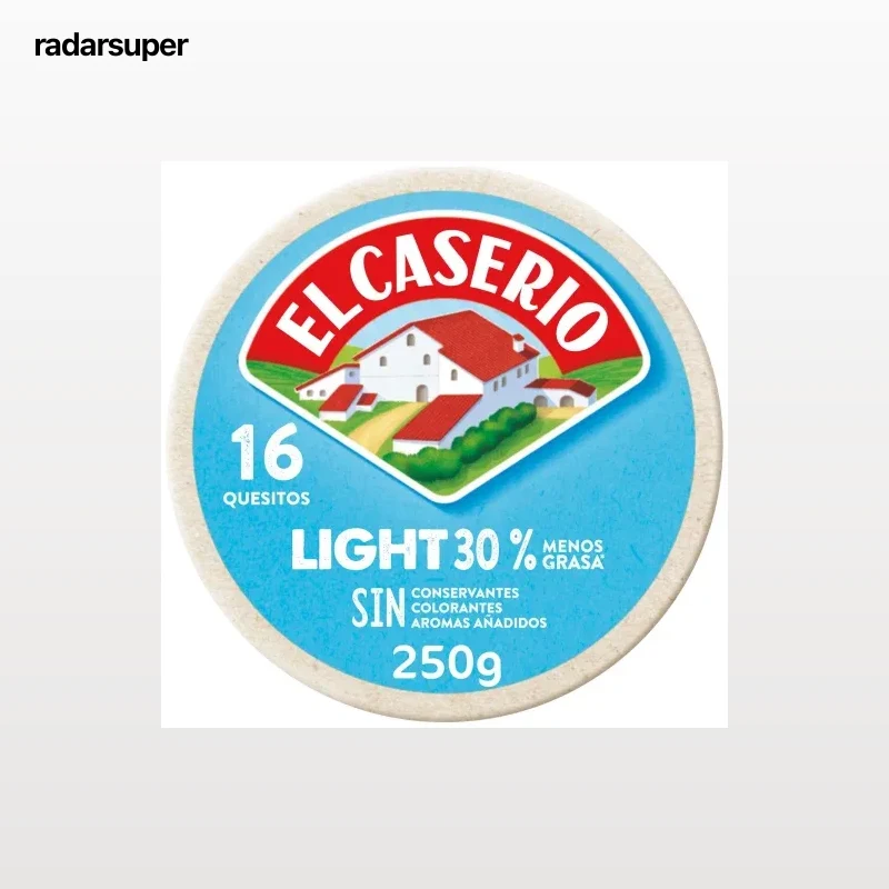 Queso fundido en porciones light El Caserío sin gluten 250 g.