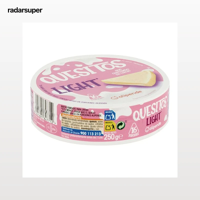 Queso fundido light en porciones Alipende 16 uds