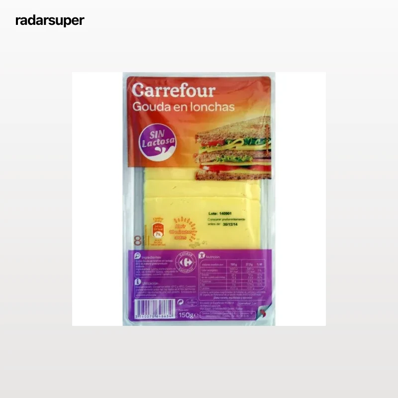 Queso gouda loncheado Carrefour 150 g.