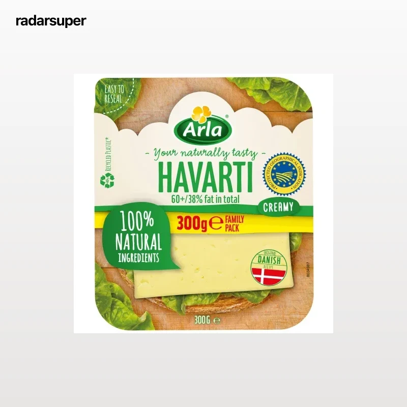 Queso havarti en lonchas Arla 300 g.