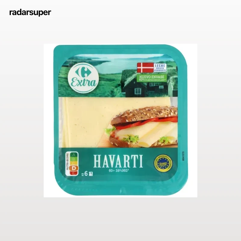 Queso havarti en lonchas Carrefour Extra 200 g.