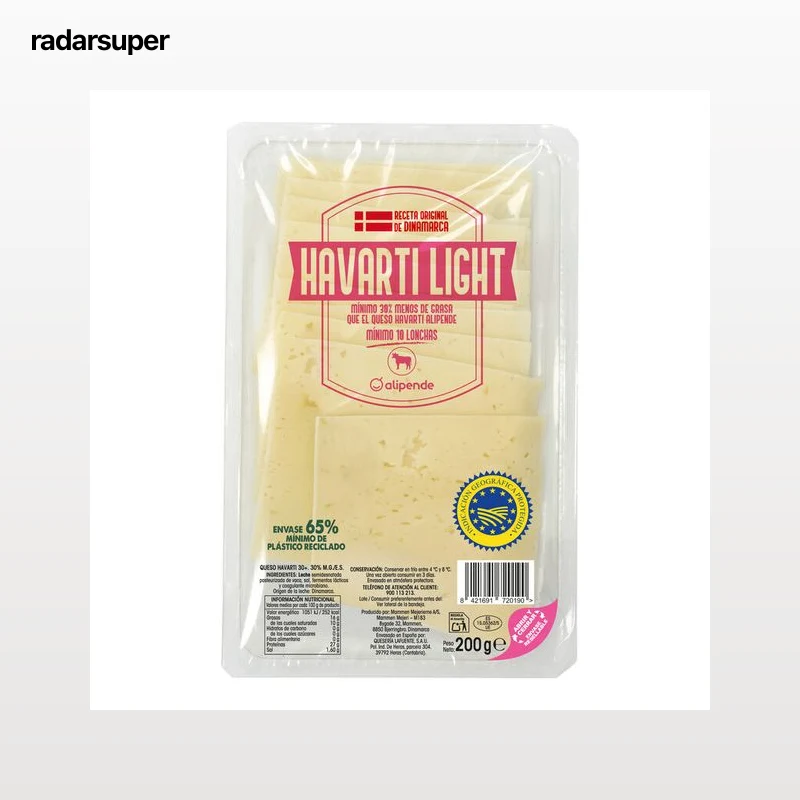 Queso havarti light en lonchas Alipende 200g