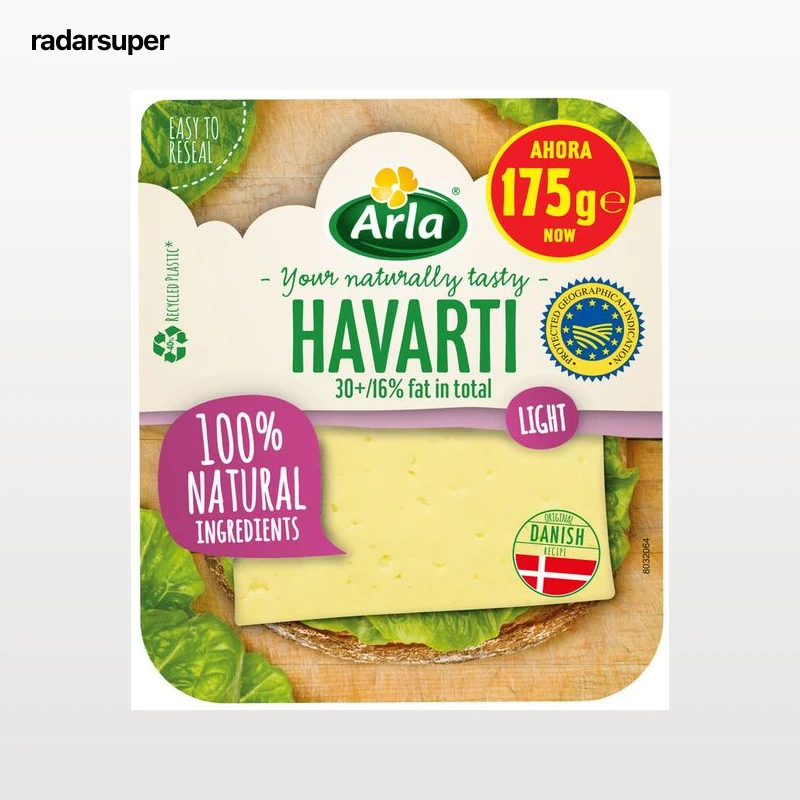 Queso havarti light en lonchas Arla 175g