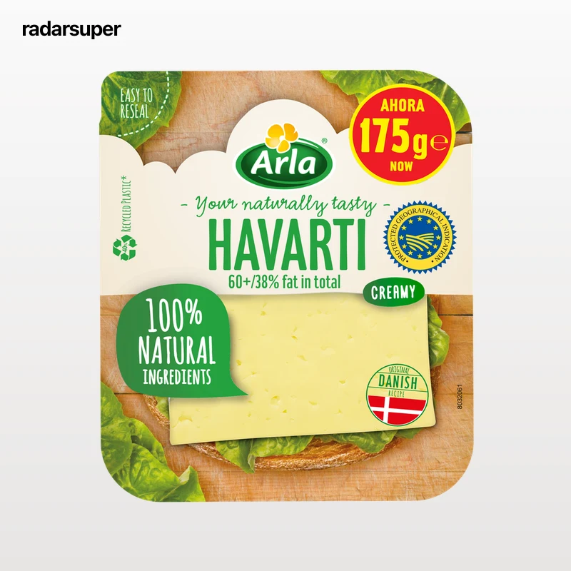 Queso havarti lonchas Arla 175 gr