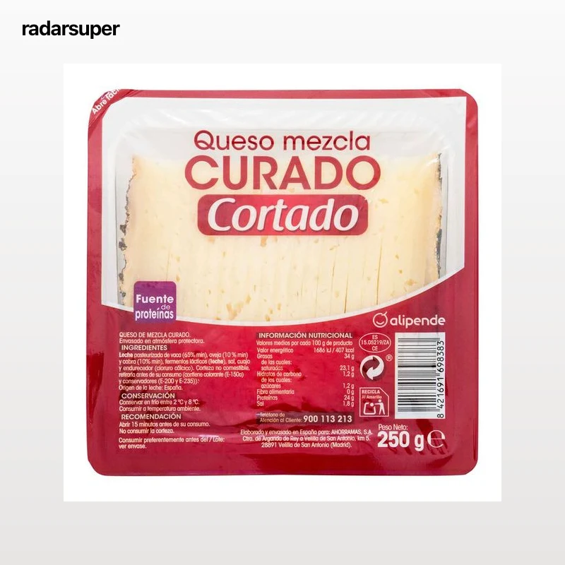 Queso mezcla curado ya cortado Alipende cuñas 250g