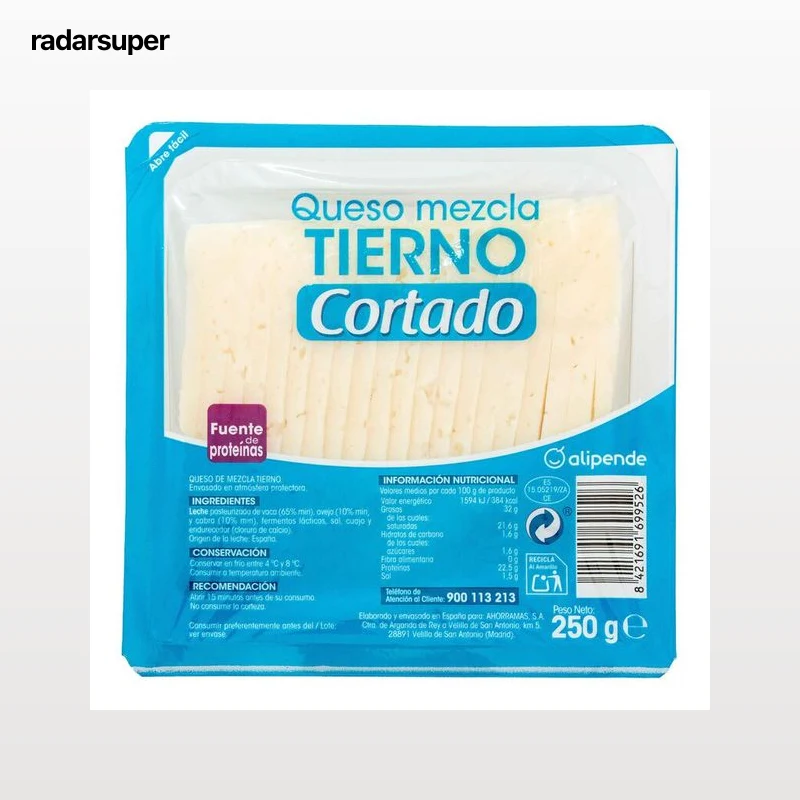 Queso mezcla tierno ya cortado Alipende cuña 250g