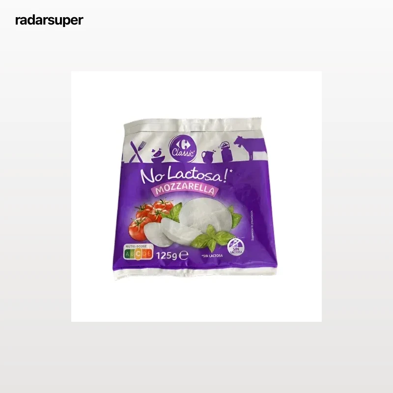 Queso mozzarella Carrefour Classic sin lactosa 125 g