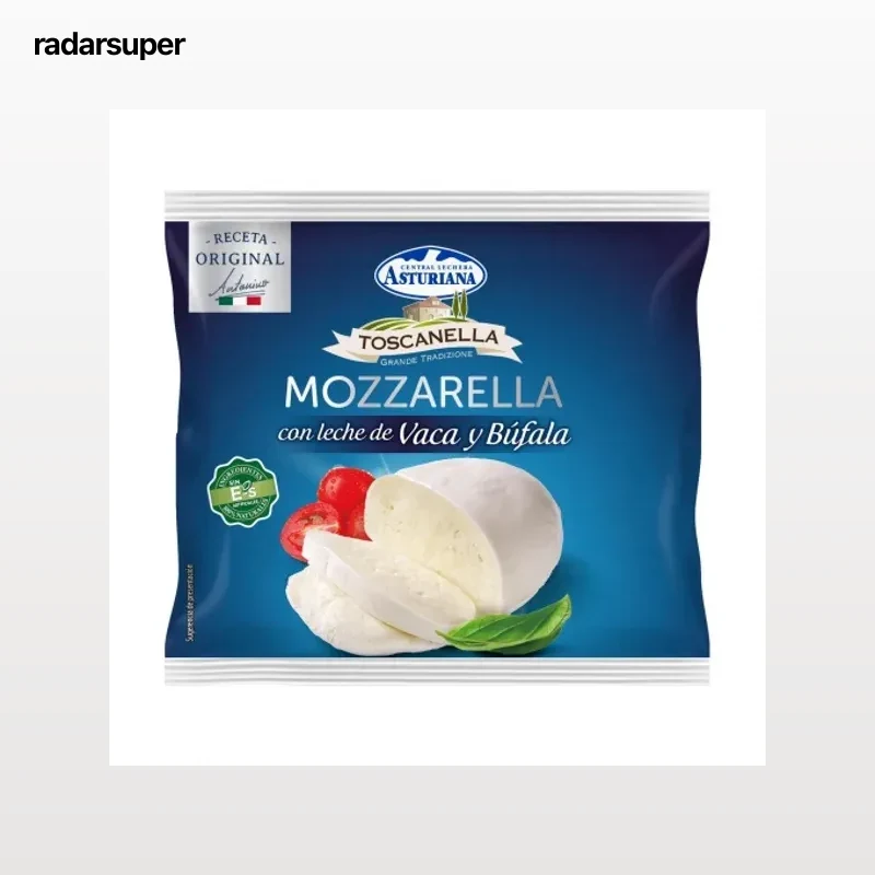 Queso mozzarella con leche de vaca y búfala Toscanella Asturiana 100 g.