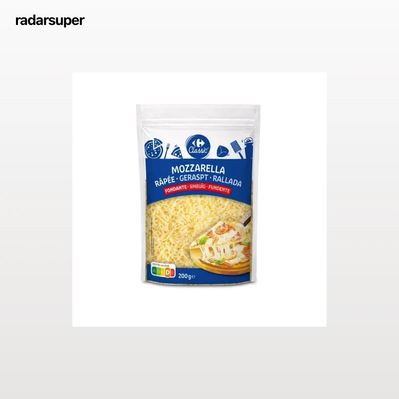 Queso mozzarella rallado Carrefour 200 g.