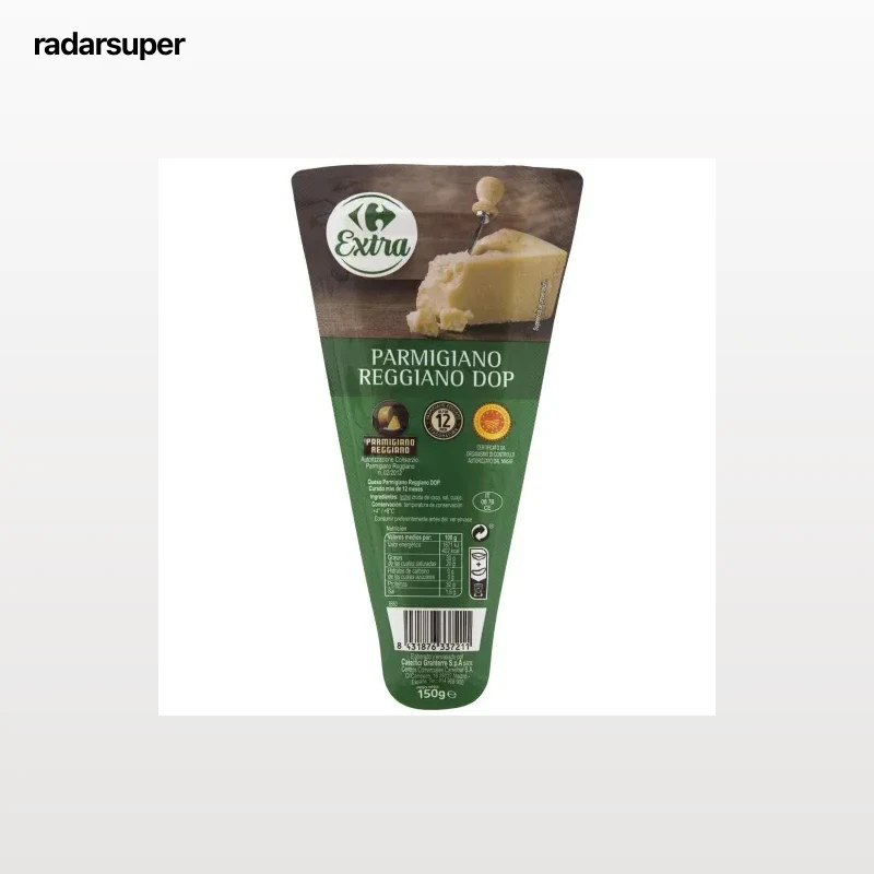Queso parmigiano reggiano D.O.P. Extra Carrefour 150 g.
