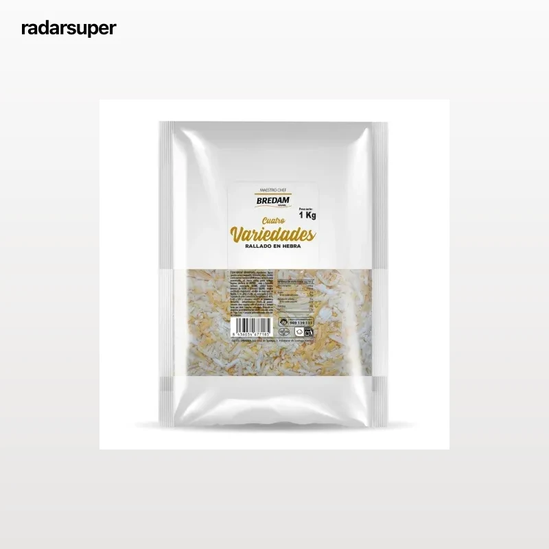 Queso rallado cuatro variedades Bredam 1 kg