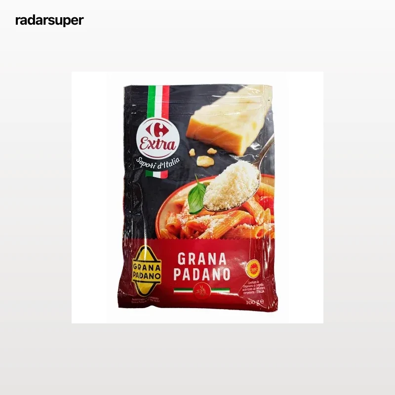 Queso rallado grana padano DOP Carrefour Extra 100 g.