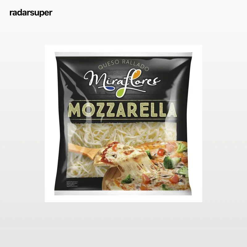 Queso rallado mozzarella Miraflores 500 g.
