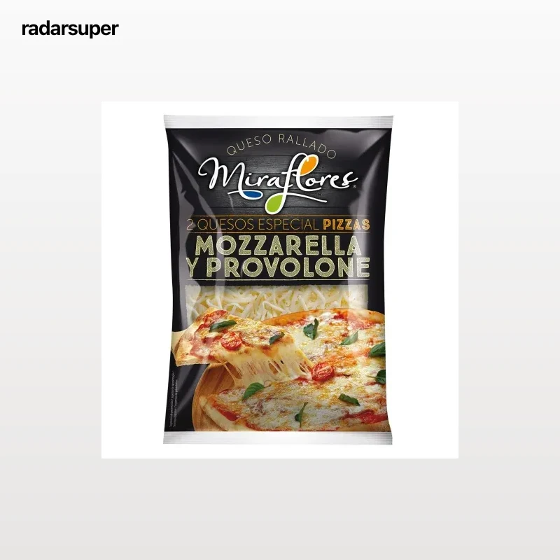 Queso rallado mozzarella y provolone Miraflores 150 g.