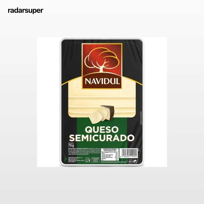 Queso semicurado en lonchas Navidul 70 g.