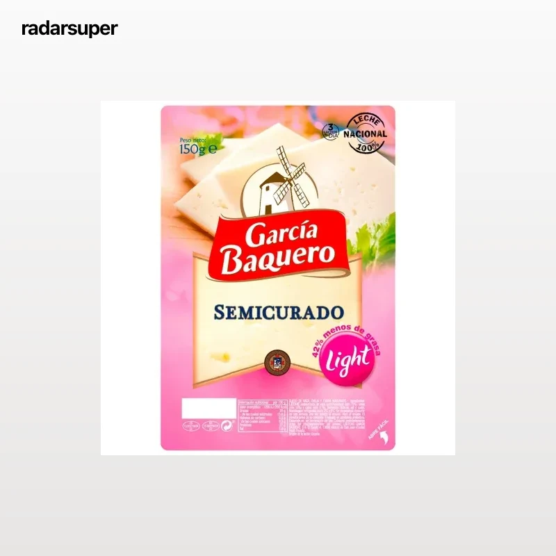 Queso semicurado light en lonchas García Baquero 150 g.