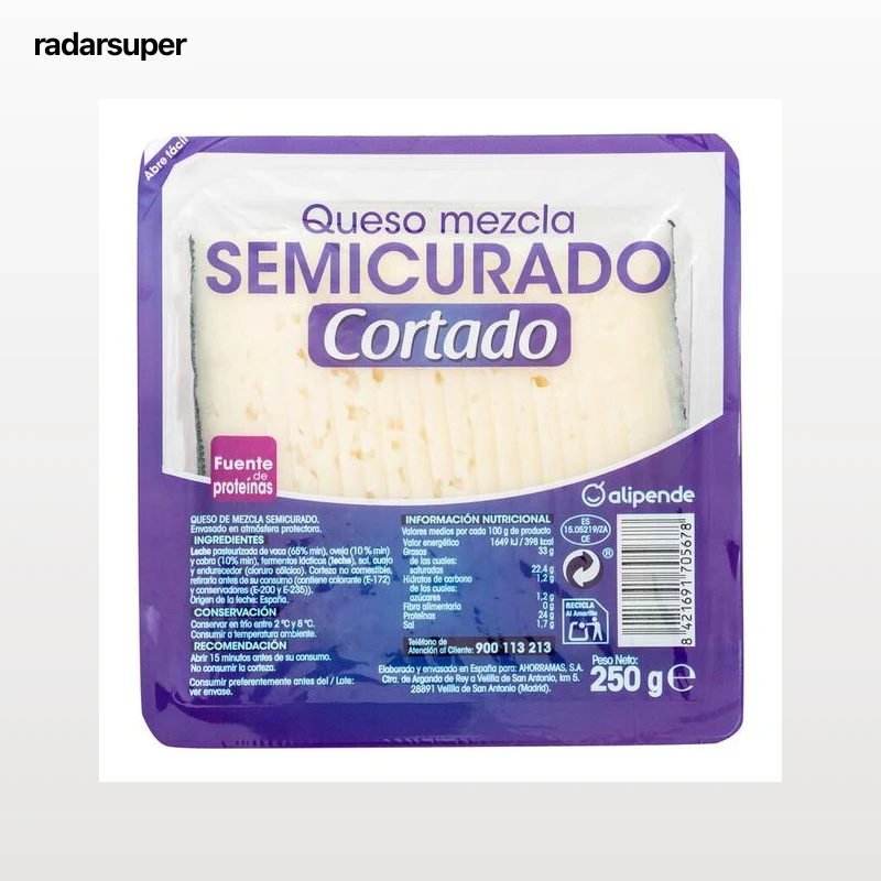Queso semicurado ya cortado Alipende cuña 250g