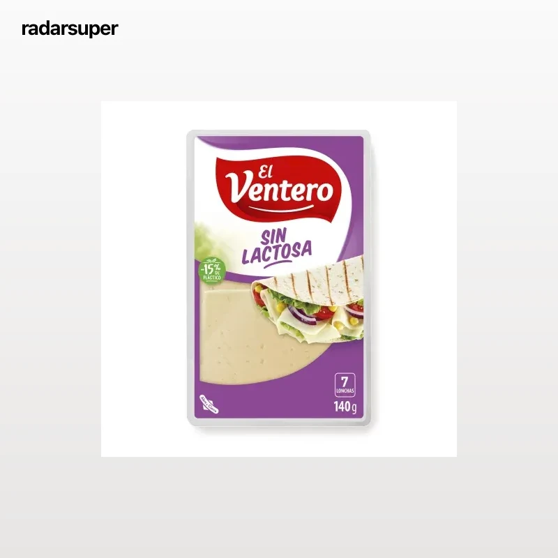 Queso tierno en lonchas El Ventero sin lactosa 140 g.