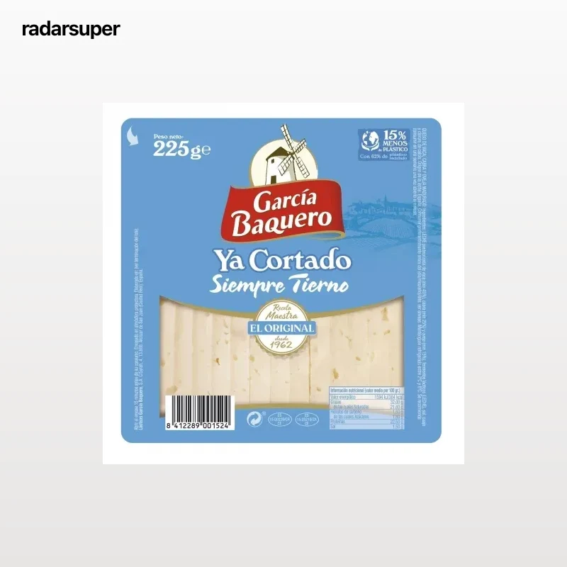 Queso tierno ya cortado García Baquero cuña 225 g